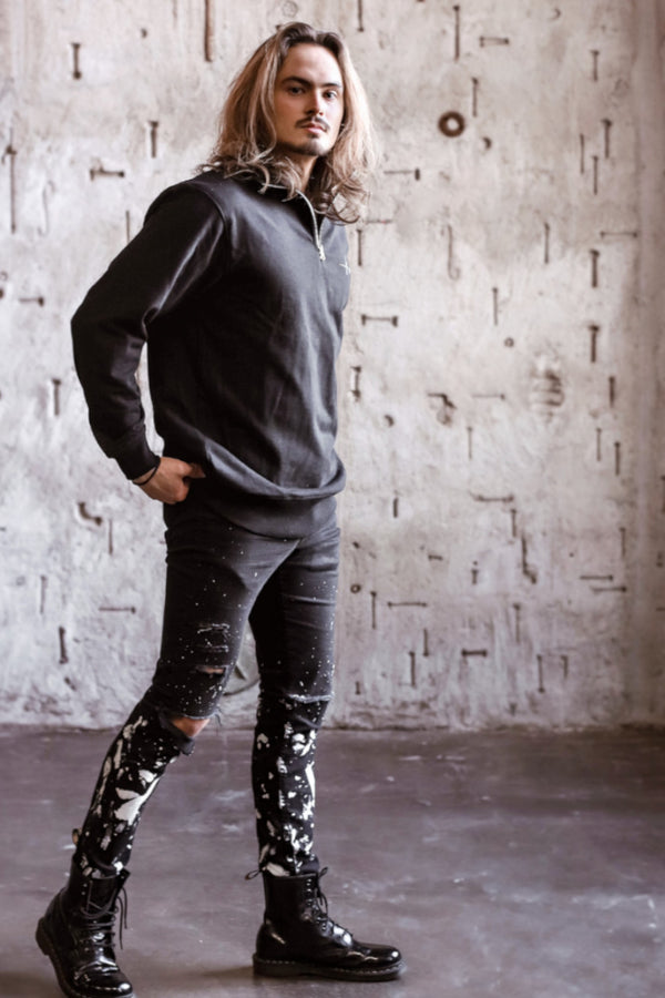 KUNZ Trip Zip Polo Black